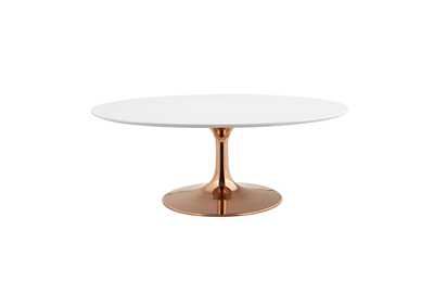 Image for Rose White Lippa 42" Oval-Shaped Wood Top Coffee Table