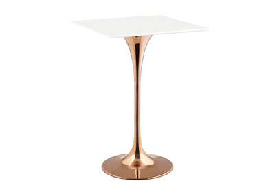 Image for Rose White Lippa 28" Square Wood Top Bar Table