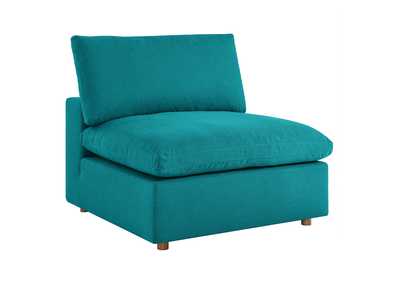 Image for Commix Teal Down Filled Overstuffed Armless Chair