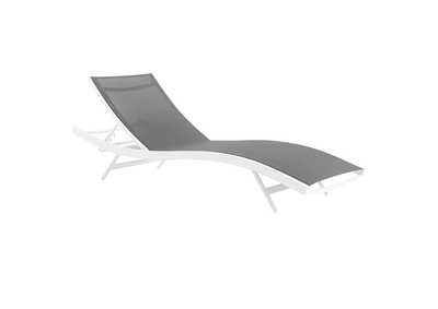 Image for White Gray Glimpse Outdoor Patio Mesh Chaise Lounge Chair