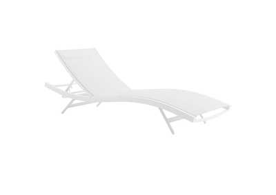 Image for White White Glimpse Outdoor Patio Mesh Chaise Lounge Chair