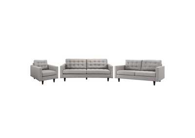 Image for Light Gray Empress Sofa, Loveseat and Armchair [Set of 3]
