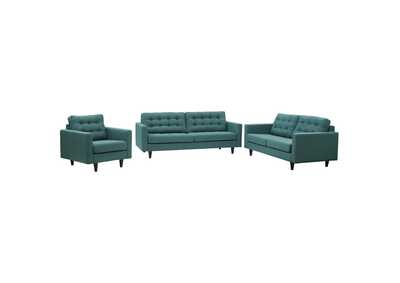 Image for Teal Empress Sofa, Loveseat and Armchair [Set of 3]
