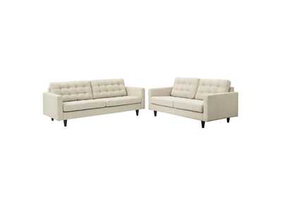 Image for Beige Empress Sofa and Loveseat [Set of 2]