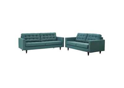 Image for Teal Empress Sofa and Loveseat [Set of 2]