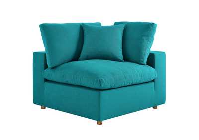 Image for Teal Commix Down Filled Overstuffed Corner Chair