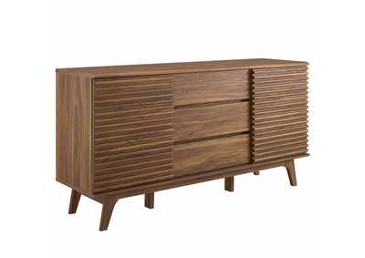 Image for Walnut Render 63" Sideboard Buffet Table or TV Stand