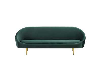 Image for Green Sublime Vertical Curve Back Performance Velvet Sofa