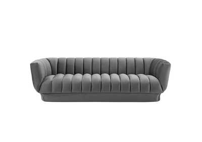 Image for Gray Entertain Vertical Channel Tufted Performance Velvet Sofa