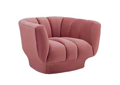 Image for Dusty Rose Entertain Vertical Channel Tufted Performance Velvet Arm Chair