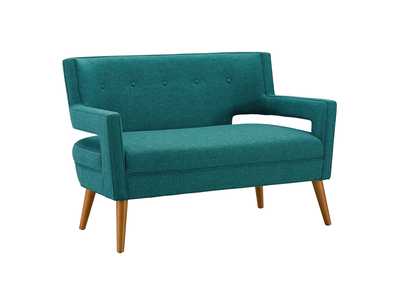 Image for Teal Sheer Upholstered Fabric Loveseat