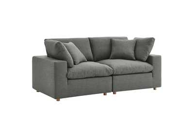 Image for Gray Commix Down Filled Overstuffed 2 Piece Sectional Sofa Set