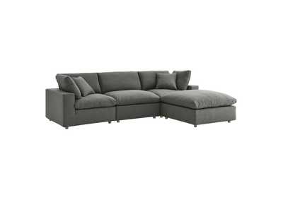 Image for Gray Commix Down Filled Overstuffed 4 Piece Sectional Sofa Set