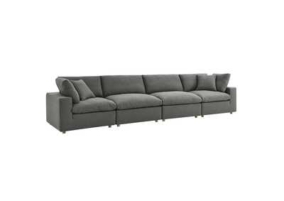 Image for Gray Commix Down Filled Overstuffed 4 Piece Sectional Sofa Set
