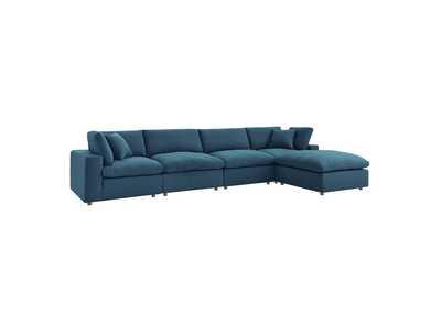Image for Azure Commix Down Filled Overstuffed 5 Piece Sectional Sofa Set