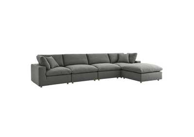 Image for Gray Commix Down Filled Overstuffed 5 Piece Sectional Sofa Set