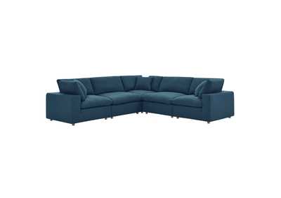 Image for Azure Commix Down Filled Overstuffed 5 Piece Sectional Sofa Set