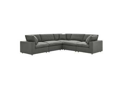 Image for Gray Commix Down Filled Overstuffed 5 Piece Sectional Sofa Set