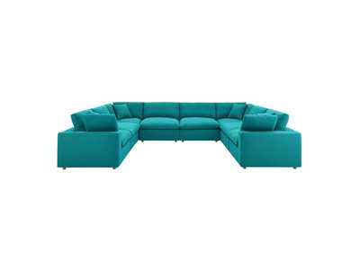 Image for Teal Commix Down Filled Overstuffed 8 Piece Sectional Sofa Set