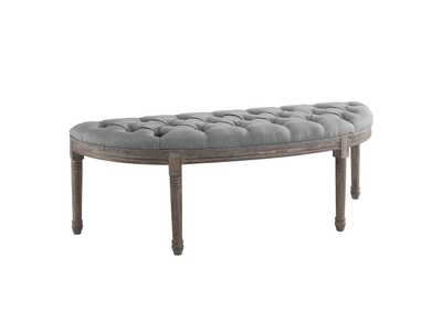 Image for Light Gray Esteem Vintage French Upholstered Fabric Semi-Circle Bench