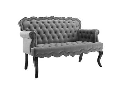 Image for Gray Viola Chesterfield Button Tufted Loveseat Performance Velvet Settee