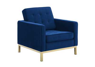 Image for Gold Navy Loft Gold Stainless Steel Performance Velvet Arm Chair