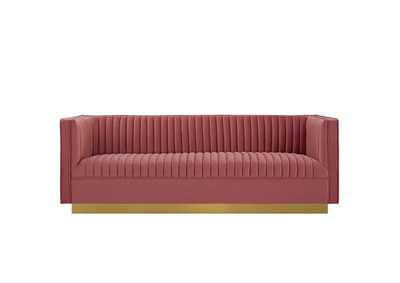 Image for Dusty Rose Sanguine Vertical Channel Tufted Performance Velvet Sofa