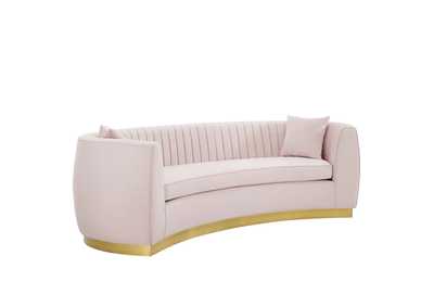 Image for Pink Enthusiastic Vertical Channel Tufted Curved Performance Velvet Sofa