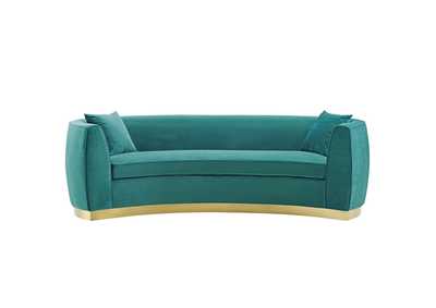Image for Teal Resolute Curved Performance Velvet Sofa