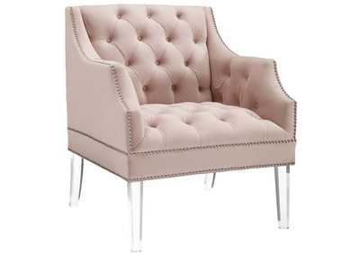 Image for Pink Proverbial Tufted Button Accent Performance Velvet Arm Chair