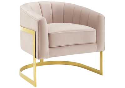 Image for Pink Esteem Vertical Channel Tufted Performance Velvet Accent Arm Chair