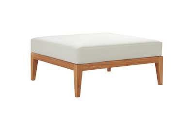 Image for Natural White Northlake Outdoor Patio Premium Grade A Teak Wood Ottoman