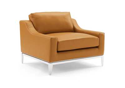 Image for Tan Harness Stainless Steel Base Leather Arm Chair