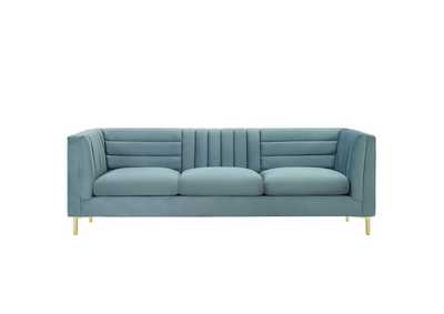 Image for Light Blue Ingenuity Channel Tufted Performance Velvet Sofa