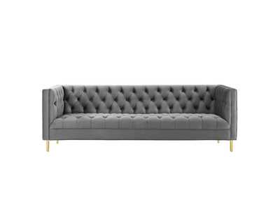 Image for Gray Delight Tufted Button Performance Velvet Sofa