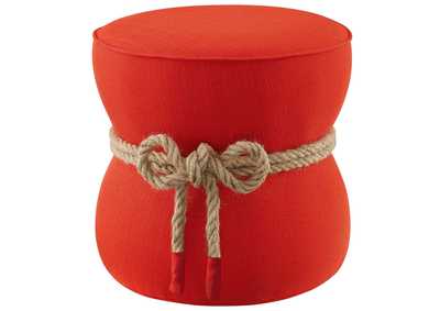 Image for Atomic Red Beat Nautical Rope Upholstered Fabric Ottoman