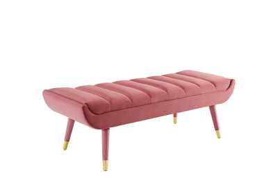 Image for Dusty Rose Guess Channel Tufted Performance Velvet Accent Bench