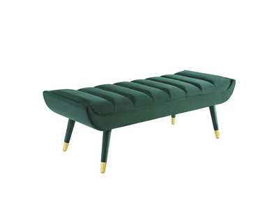 Image for Guess Green Channel Tufted Performance Velvet Accent Bench