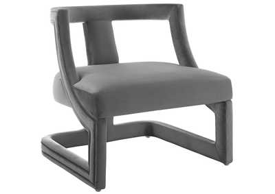 Image for Gray Requisite Accent Lounge Performance Velvet Arm Chair