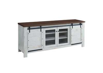 Image for White Bennington 71" Rustic Sliding Door TV Stand