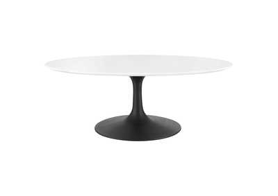 Image for Black White Lippa 42" Oval-Shaped Wood Coffee Table
