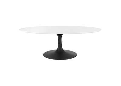 Image for Black White Lippa 48" Oval-Shaped Wood Top Coffee Table