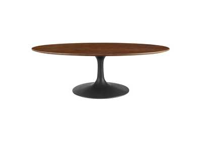 Image for Black Walnut Lippa 48" Oval-Shaped Walnut Coffee Table