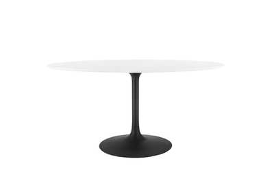 Image for Black White Lippa 60" Oval Wood Top Dining Table