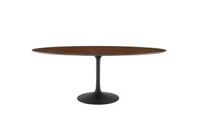 Image for Black Walnut Lippa 78" Oval Wood Dining Table