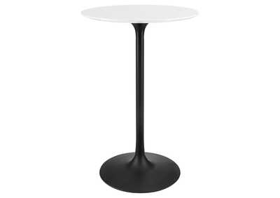 Image for Black White Lippa 28" Round Wood Bar Table