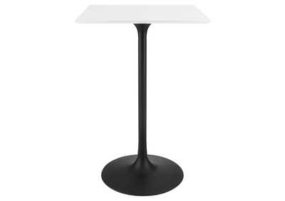 Image for Black White Lippa 28" Square Wood Top Bar Table