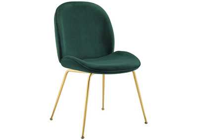 Image for Green Scoop Gold Stainless Steel Leg Performance Velvet Dining Chair