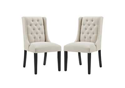 Image for Beige Baronet Dining Chair Fabric [Set of 2]