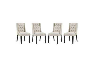 Image for Beige Baronet Dining Chair Fabric [Set of 4]